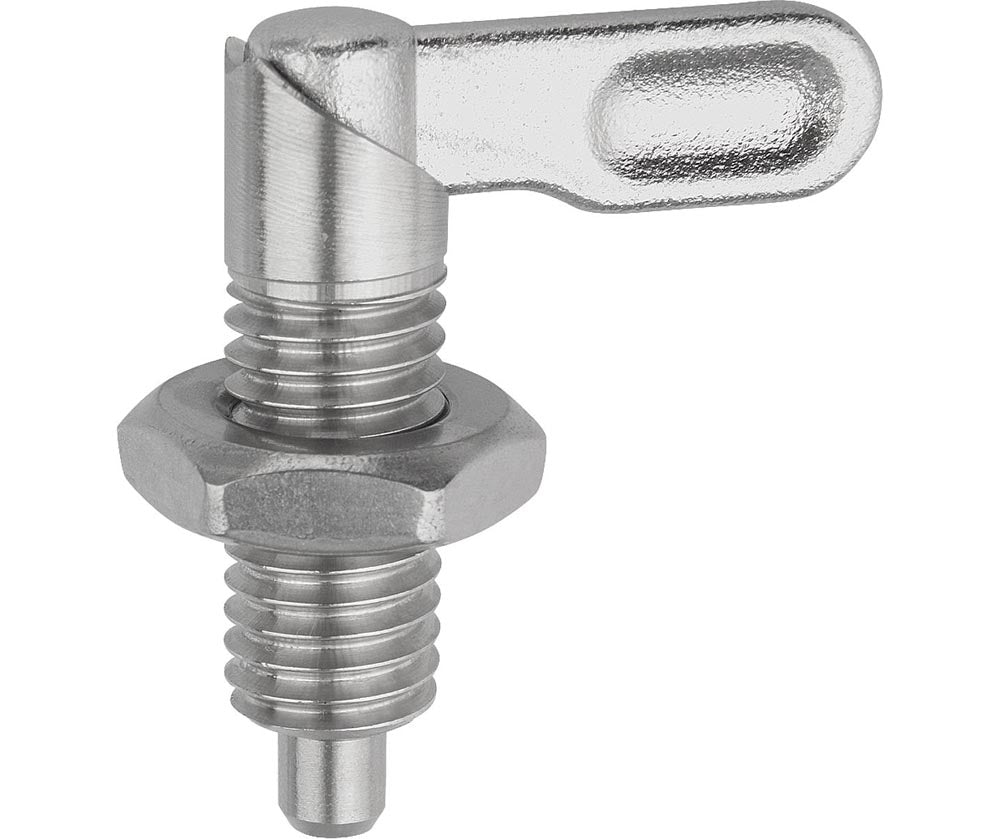 Retractable Plunger Pin w/ Nut (Locks Open)